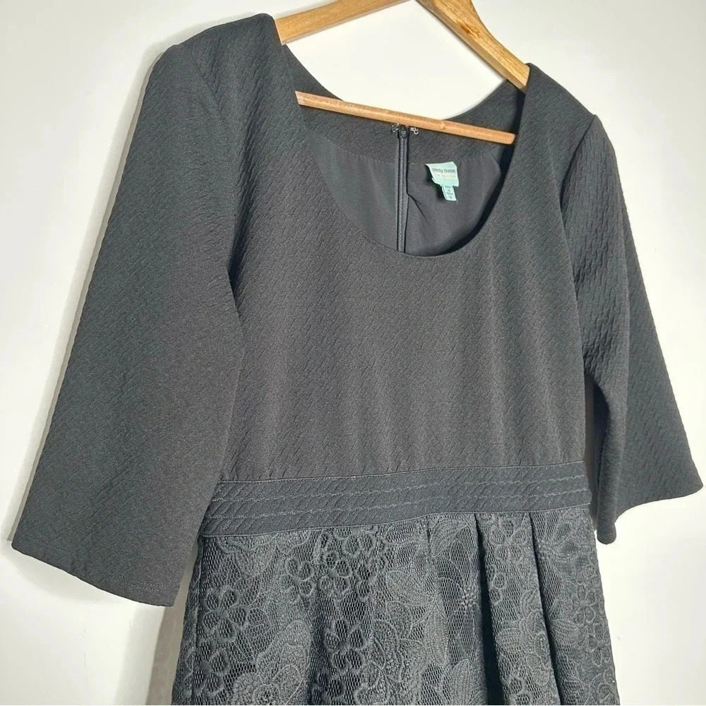 Plenty By Tracy Reece Anthropologie Black Eliza Fit & Flare Dress Size 12 - Picture 4 of 13